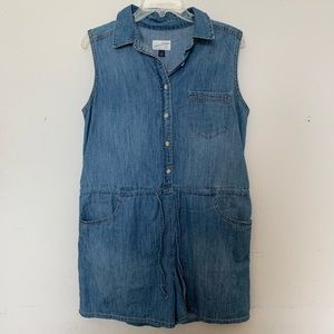 Denim Buttoned Romper